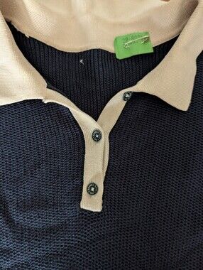 Brooks Brothers Navy Polo with Cream Trim